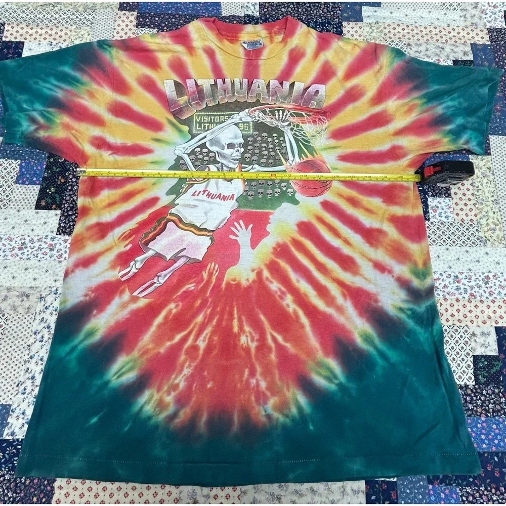 Vintage 1992 Lithuania Olympic Basketball Team Grateful Dead T Shirt Size XL - Picture 9 of 9
